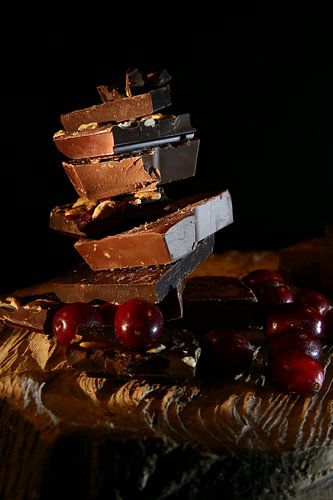 Schokolade und Preiselbeeren