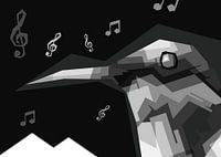 Oiseau chanteur gris Popart