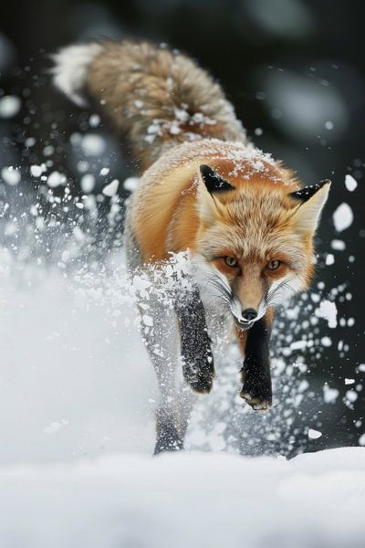 Fox in the snow by Poster Art Shop