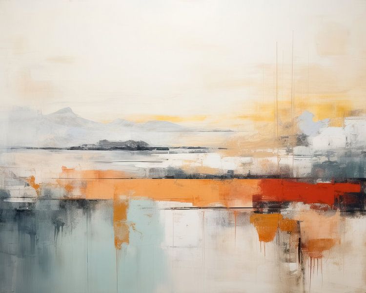 Abstrakt Orange | Horizont von Wunderbare Kunst