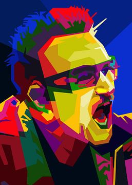 Bono U2 Pop Art WPAP Portrait von Artkreator