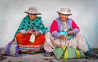 Two hands working women in traditional dress at Chivay, Peru by Rietje Bulthuis thumbnail