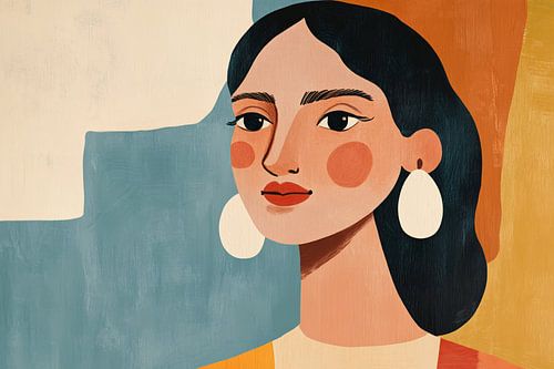 Moderne vrouw met oorbellen