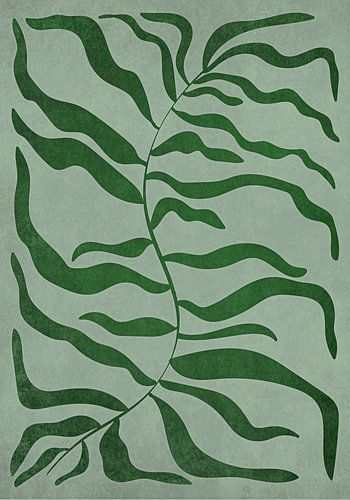 Groen botanische tekening in boho stijl.