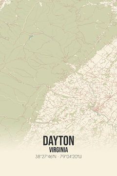 Alte Karte von Dayton (Virginia), USA. von Rezona