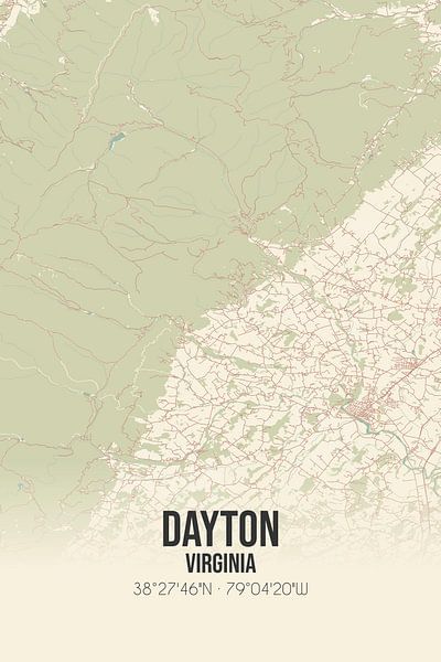 Vintage map of Dayton (Virginia), USA. by Prints of Place