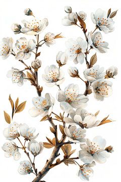 fleurs sur fond blanc sur Egon Zitter