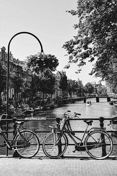 Binnenstad van Amsterdam Nederland Zwart-Wit
