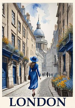 Travel Poster London, England by Peter Balan