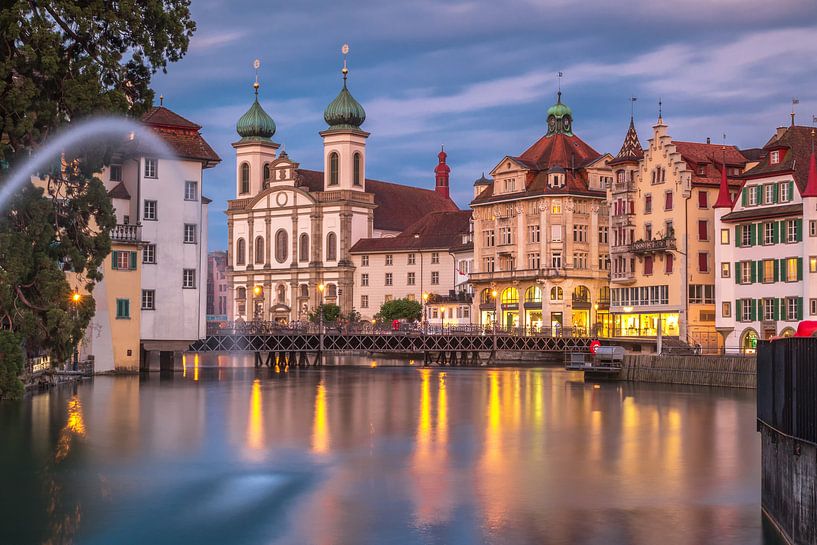 City of Lucerne after sunset by Ilya Korzelius