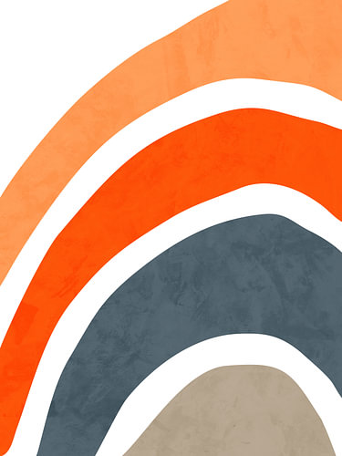 Minimalist abstract art featuring organic shapes in warm, colourful tones.