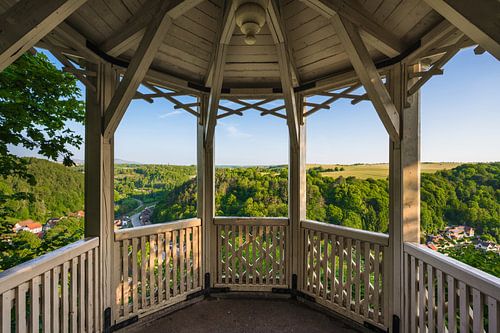 Pavillon Hoher Kleef in Harz, Duitsland op een zonnige dag