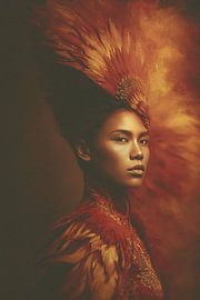 Red Feather Elegance by PixelMint.