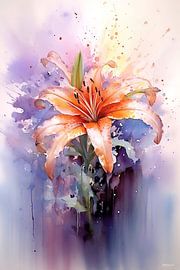 abstract aqaurel of a flower/flowers. by Gelissen Artworks