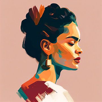 Frida Ein farbenfrohes Porträt von Color Square