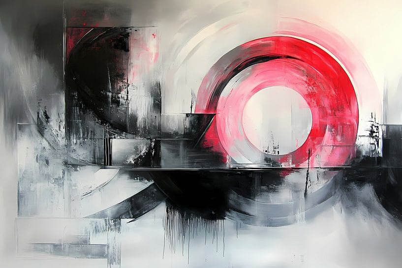Modern abstract schilderij met contrast van Art & Soul Creations