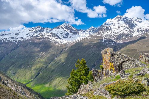 Wildspitze bergtop in de Tiroler Alpen in de lente