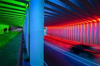 Farbiger Marschtunnel in Zutphen.