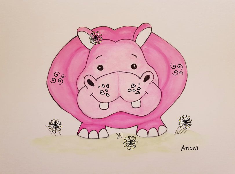Happy hippo von Iwona Sdunek alias ANOWI