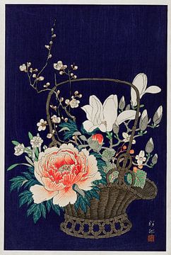 Bamboo flower basket (1932) by Ohara Koson van Studio POPPY