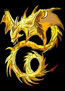 Gold dragon vector