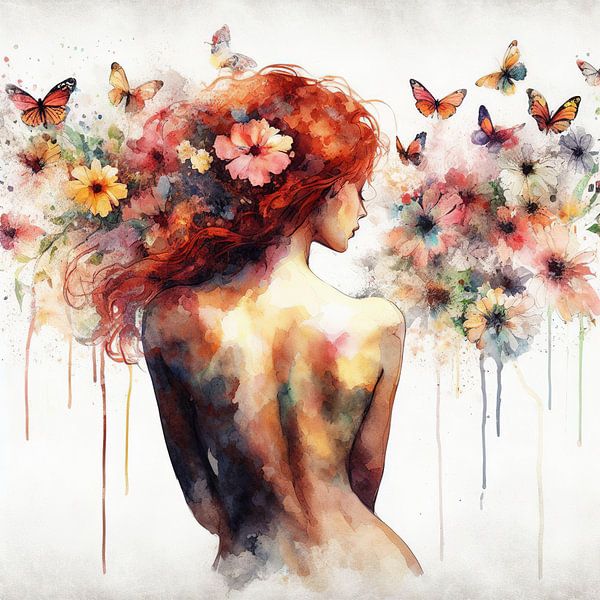 Profil du papillon en fleurs par Chromatic Fusion Studio