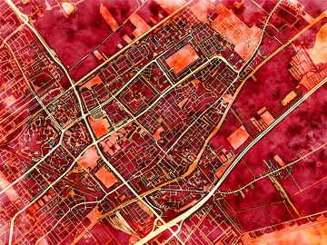 Map of Leidschendam with the style 'Amber Autumn' by Maporia