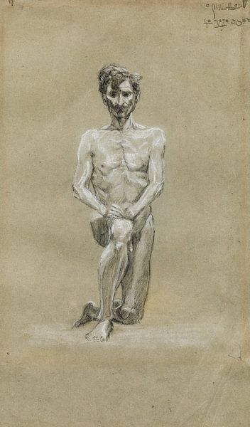 Egon Schiele, Kniender männlicher Akt, 1906 von Atelier Liesjes