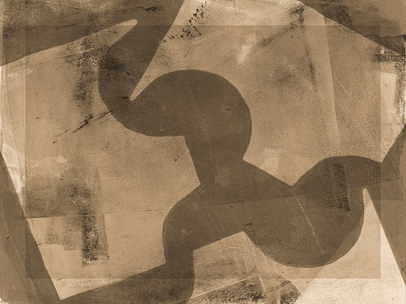 Japandi abstract in soft brown by Abstract Minimalist Art