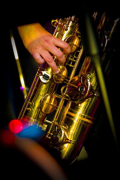 Alt-saxofoon detail doorkijkje van Tjeerd Knier