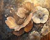 Blumen | Detaillierte goldene Flora von ARTEO Gemälde Miniaturansicht