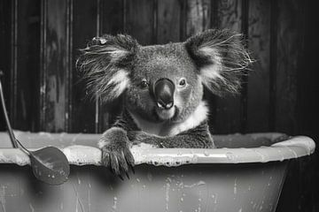 Ontspannen koala in de badkamer - een charmante badkamerfoto voor je toilet van Felix Brönnimann