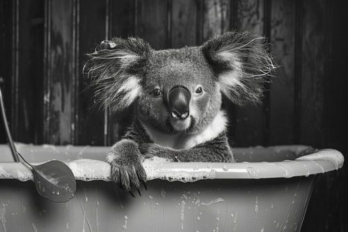 Koala détendu dans la salle de bain - Un charmant tableau de salle de bain pour vos toilettes
