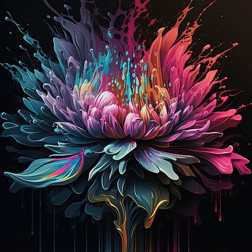 Flower on black background