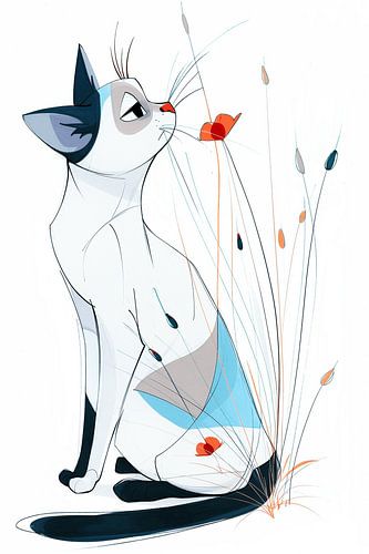 Snorrend Tussen de Elegante Rode Bloemen