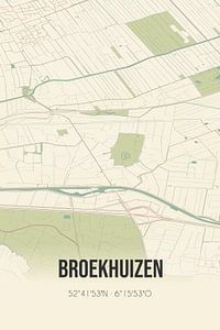 Carte ancienne de Broekhuizen (Drenthe) sur Rezona
