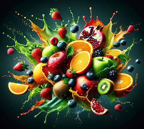 Explosie van vers fruit