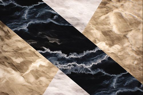 Zwart-wit marmeren behang met aders