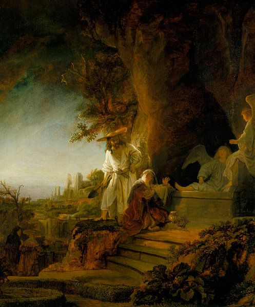 Christus verschijnt als hovenier aan Maria Magdalena, Rembrandt van Rijn van Rembrandt van Rijn