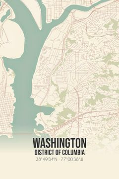 Carte ancienne de Washington (District de Columbia), Etats-Unis. sur Rezona