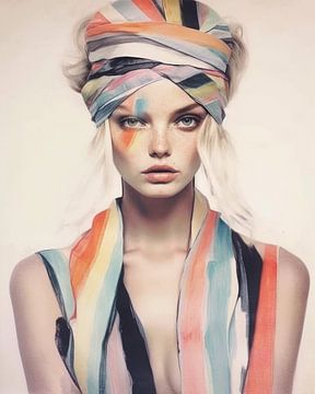 Modern portrait "Stripes" by Carla Van Iersel