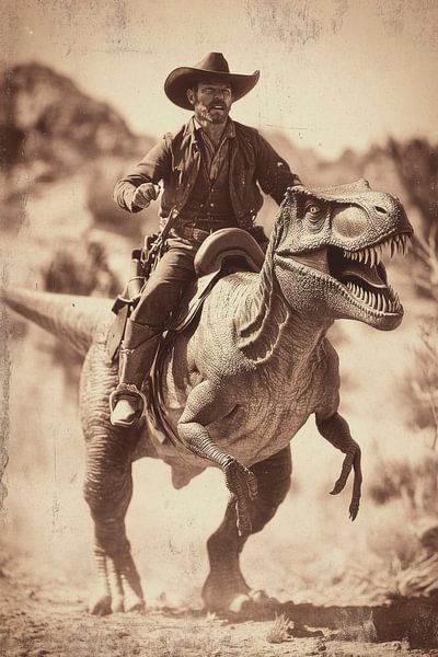 Dinosaur cowboy by Poster Art Shop