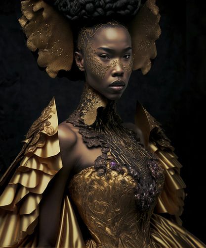 Fashion, Avant Garde, Golden Wedding Dress