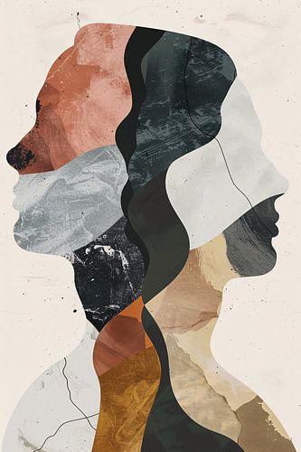 Abstracte Profielen in Harmonieuze Kleuren