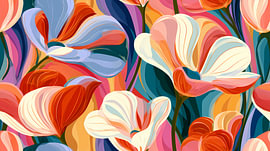 Kleurrijke moderne tulpen