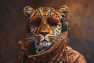 Luipaard Cool | Cool Cat van Blikvanger Schilderijen