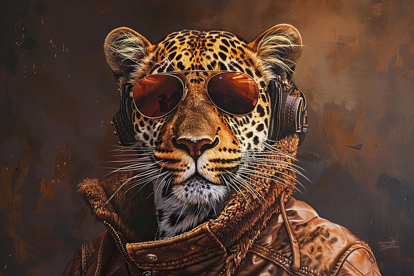 Leopard Cool | Cool Cat von Blickfänger Gemälde