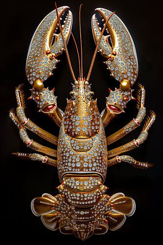 Lobster Luxe -Gouden Bling Bling KREEFT