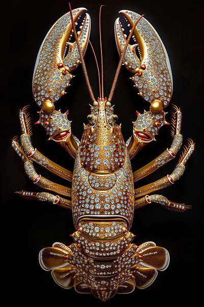 Lobster Luxe -Gouden Bling Bling KREEFT van Marianne Ottemann - OTTI