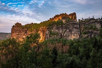 Evening atmosphere at the Müllerstein/Saxon Switzerland by Holger Spieker